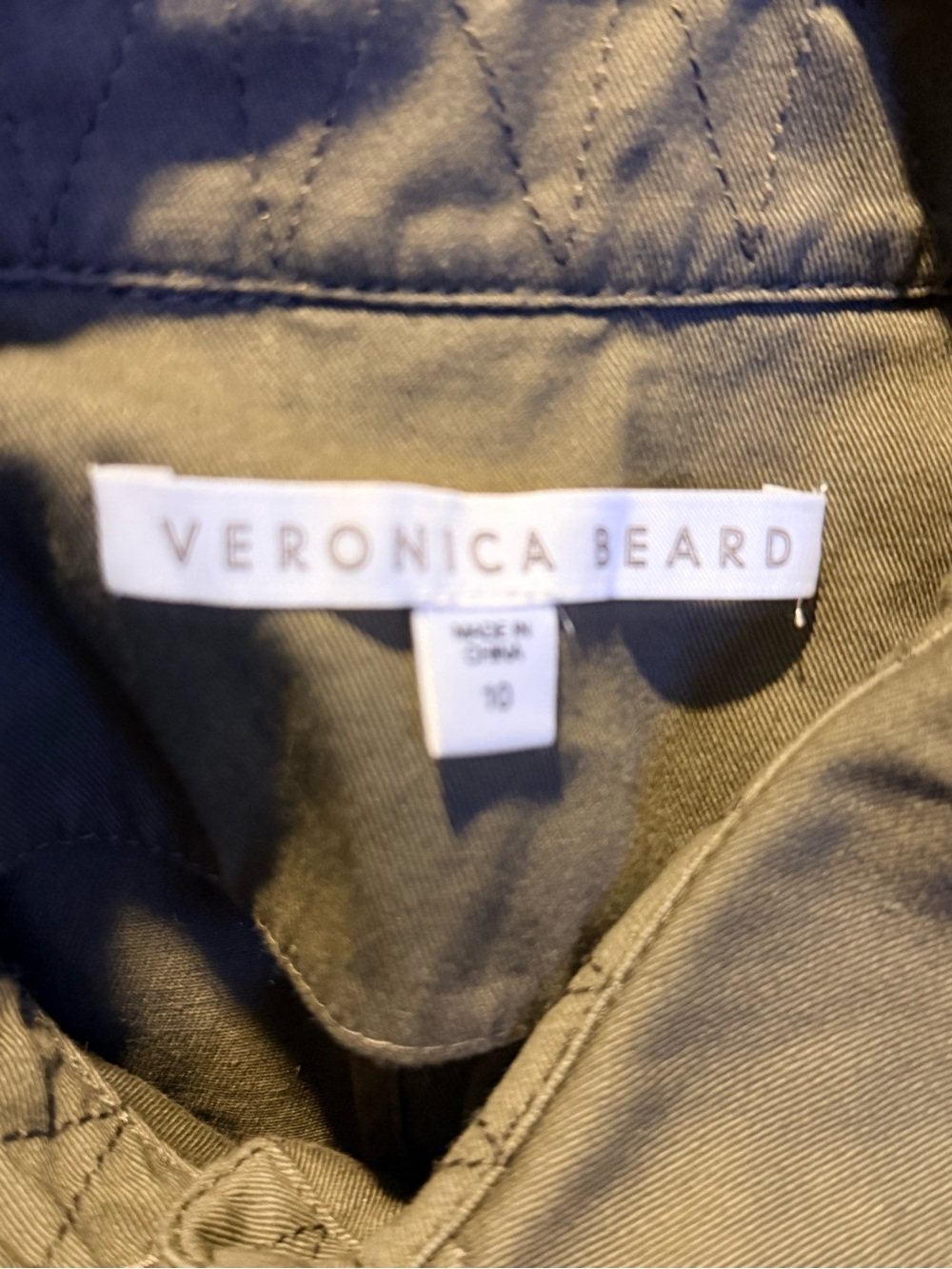 Veronica Beard Olive Grommet Military Utility Jacket Puff Sleeve Size 10 - Picture 8 of 11